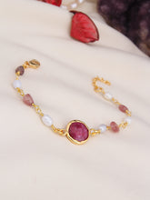 Rodanhite & Pearl Bracelets